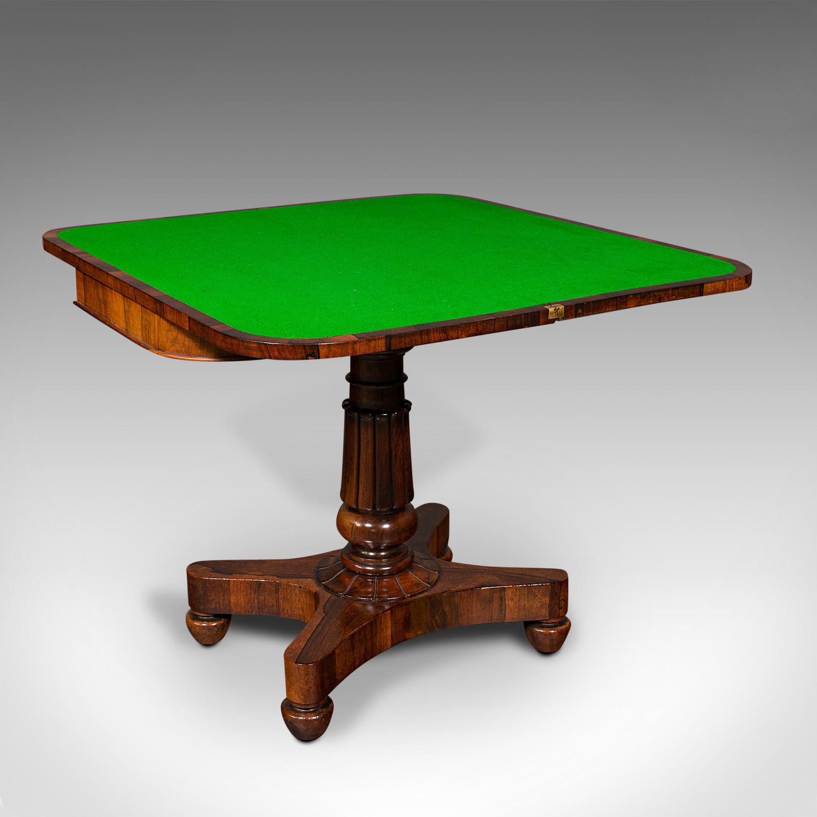 Antique Fold-over Card Table, English, Games, Console, William IV c.1835 (1 of 12)