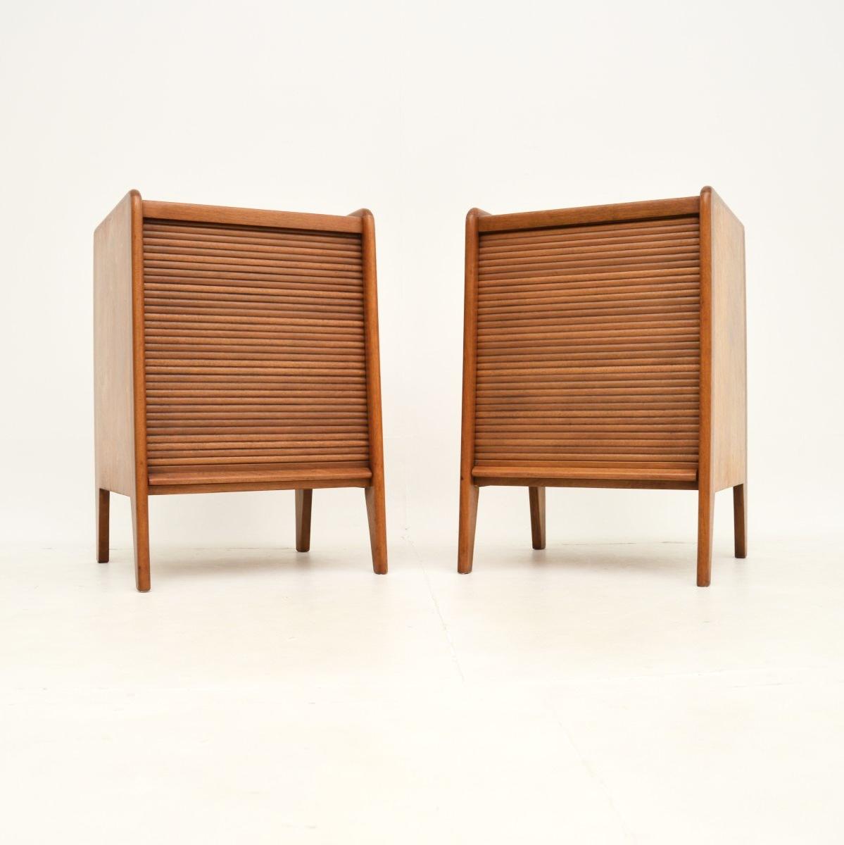 Pair of Vintage Walnut Tambour Front Bedside Cabinets (1 of 11) Pair of Vintage Walnut Tambour Front Bedside Cabinets (1 of 11)