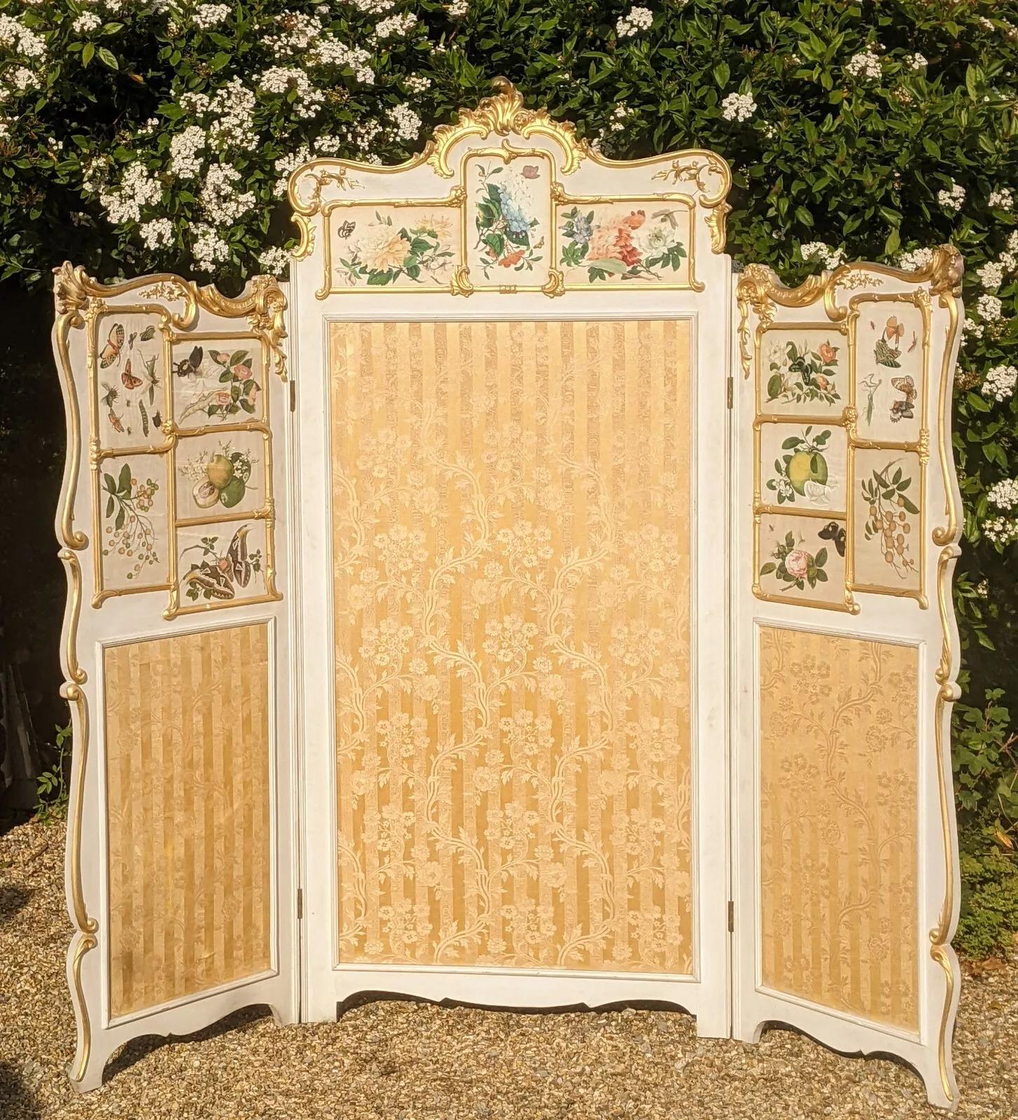 Superb Hand Painted Giltwood Dressing Screen with Chinese Paintings (1 of 14)