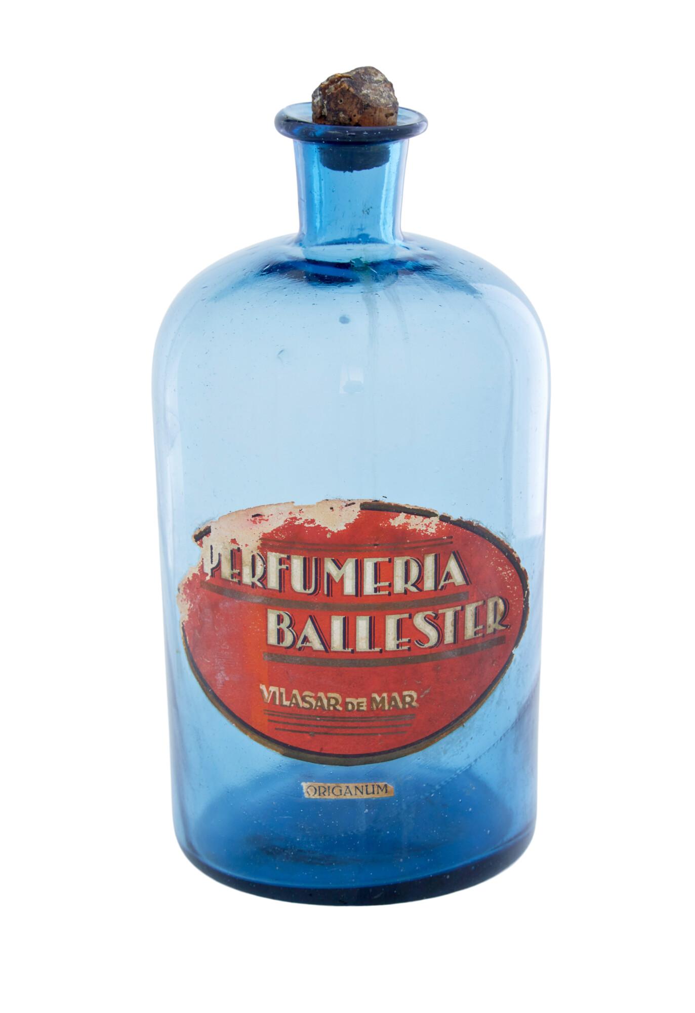 French 1920s Hand Made Glass Blue Perfume Bottle (1 of 6)