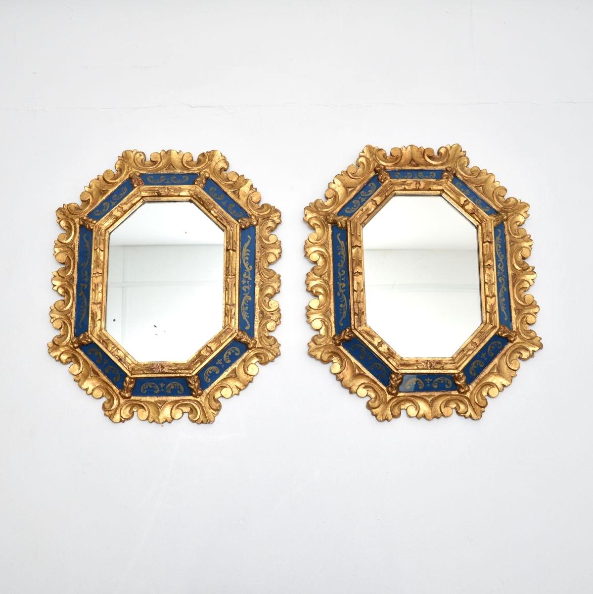 Pair of Italian Decorative Giltwood Mirrors (1 of 10)
