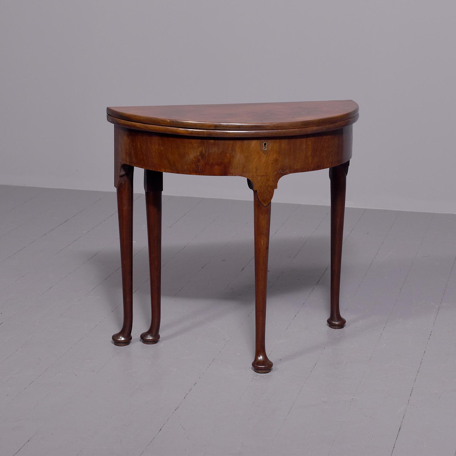 Early George III D Shaped Card Table (1 of 6)