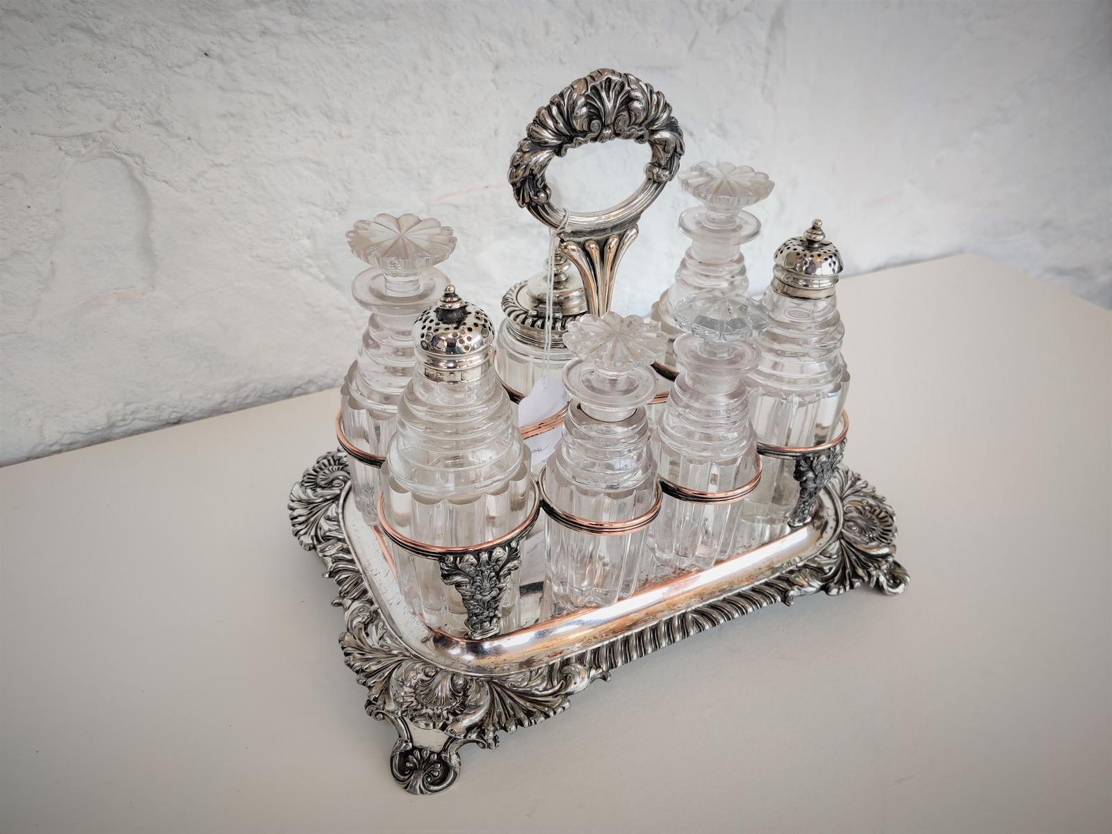 Silver & Cut Glass Cruet Set (1 of 10)