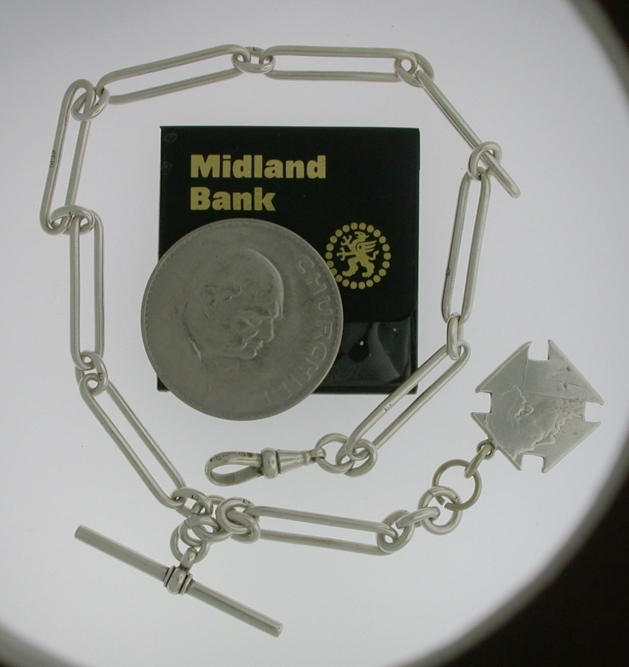 Vintage Rare Silver Churchill Pocket Watch Figaro Link Chain - English 1940 (1 of 24) Vintage Rare Silver Churchill Pocket Watch Figaro Link Chain - English 1940 (1 of 24)