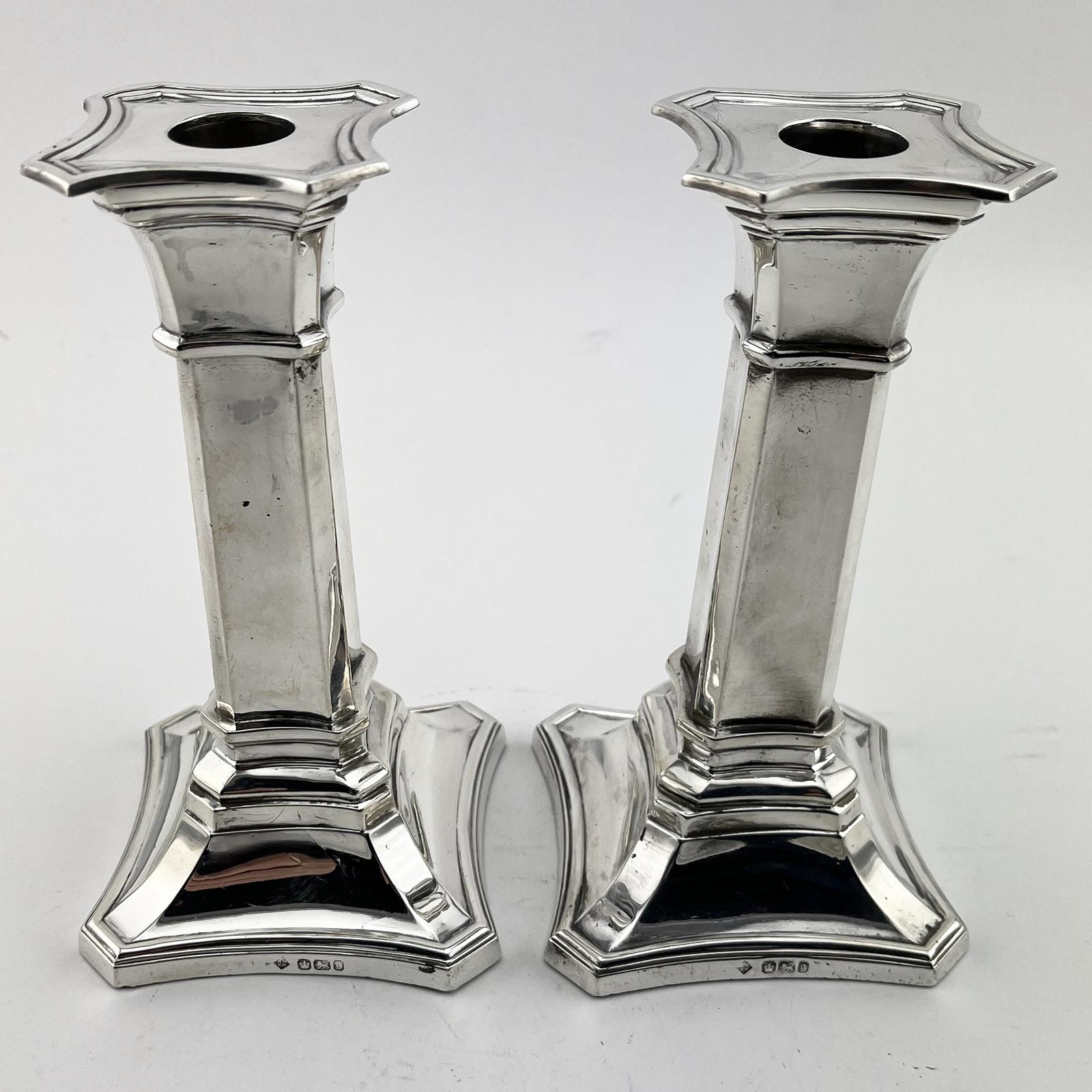 Pair of Late Victorian Sterling Silver Candlesticks (1 of 7)
