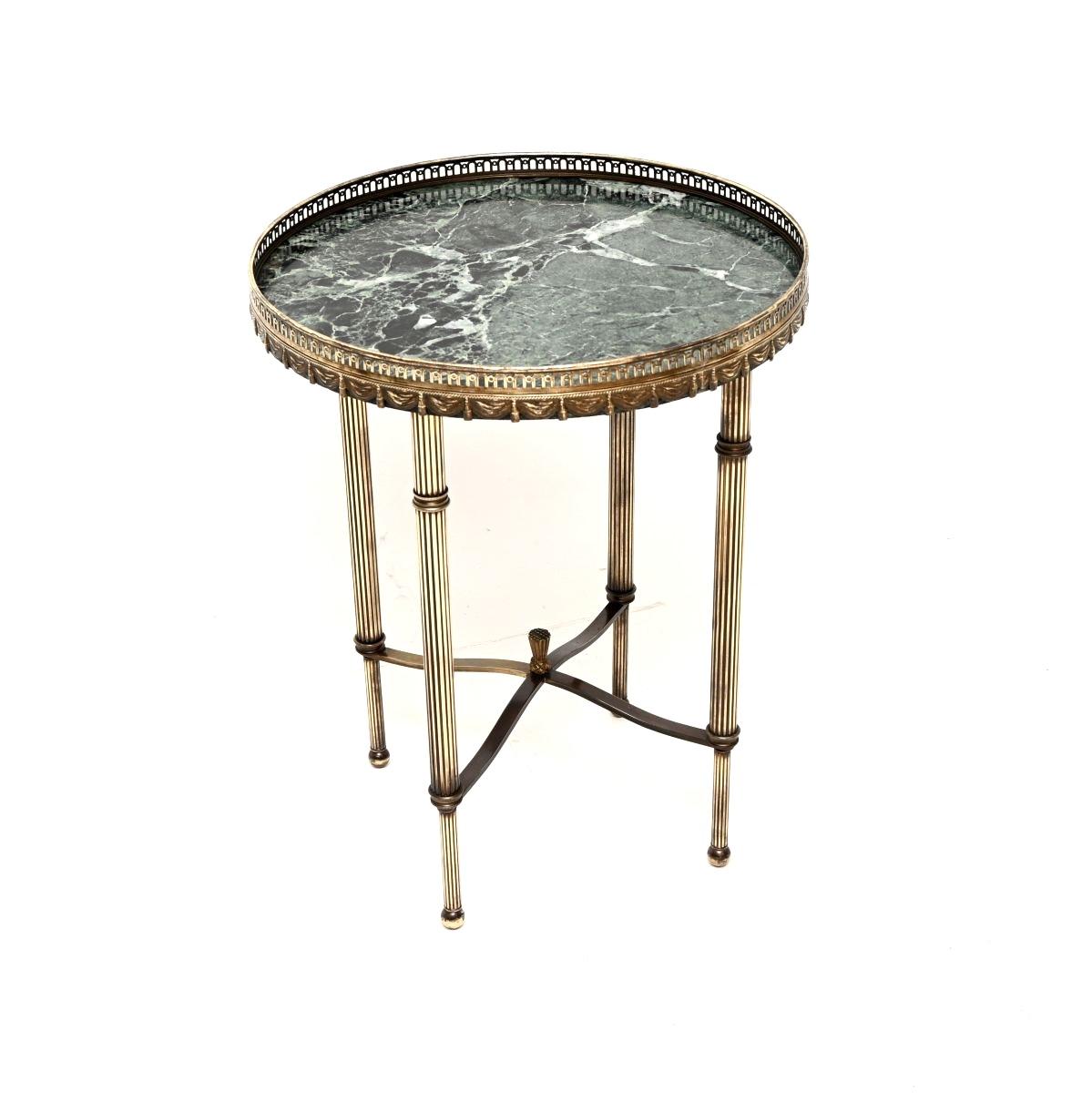 Vintage French Brass & Marble Occasional Side Table (1 of 8) Vintage French Brass & Marble Occasional Side Table (1 of 8)