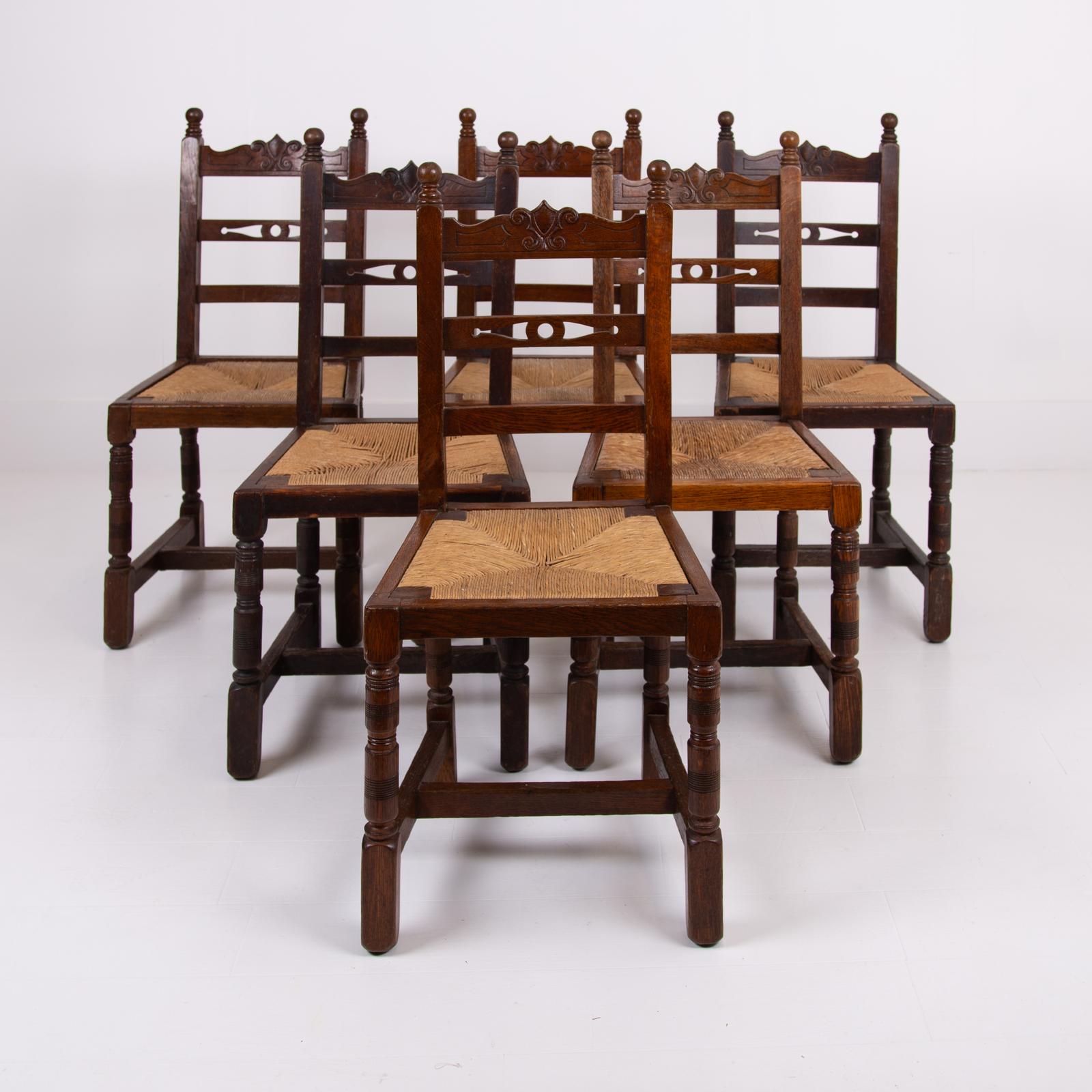 Set of 6 Oak Country Dining Chairs C1910 (1 of 15) Set of 6 Oak Country Dining Chairs C1910 (1 of 15)