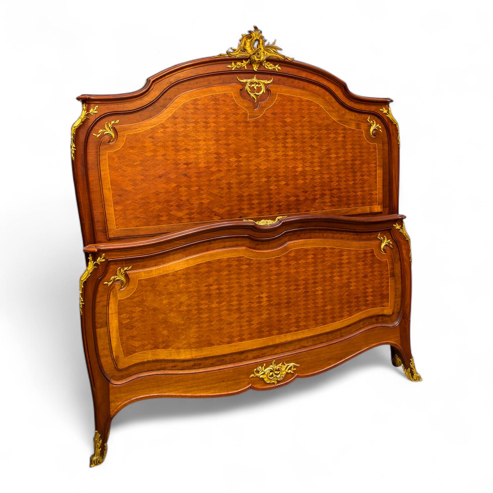 Stunning Antique French Kingwood Parquetry & Ormolu Mounted Bed (1 of 6) Stunning Antique French Kingwood Parquetry & Ormolu Mounted Bed (1 of 6)