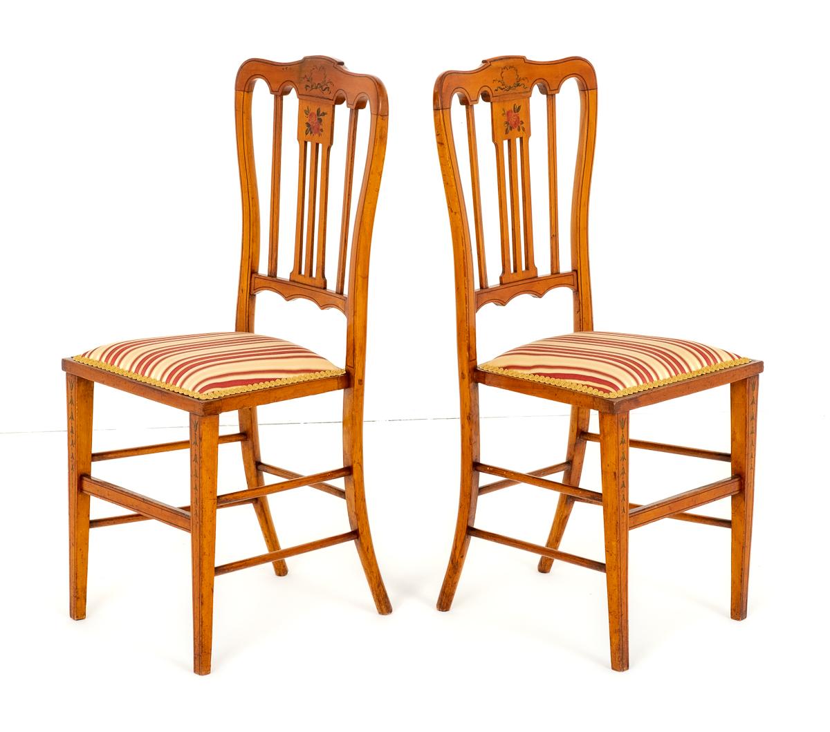 Pair of Satinwood Bedroom Chairs (1 of 8)