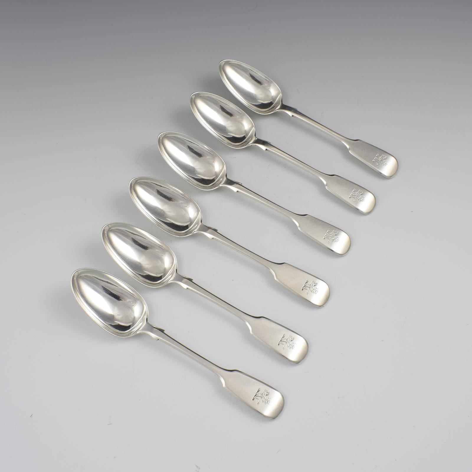 Set of 6 Fiddle Pattern Provincial Exeter Silver Dessert Spoons (1 of 10) Set of 6 Fiddle Pattern Provincial Exeter Silver Dessert Spoons (1 of 10)