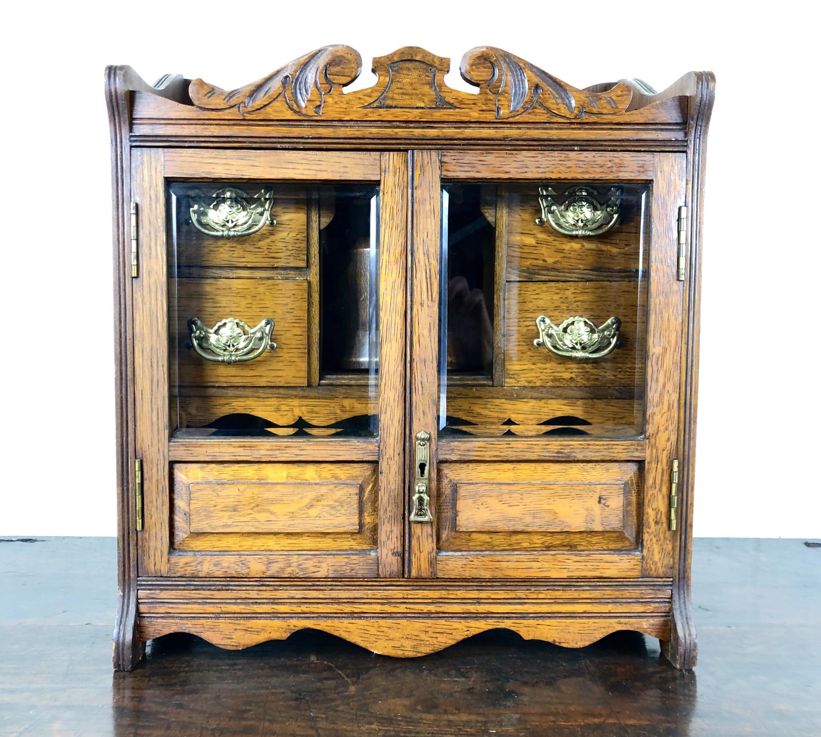 Antique Edwardian Oak Smoker’s Cabinet (M-1571) (1 of 12) Antique Edwardian Oak Smoker’s Cabinet (M-1571) (1 of 12)