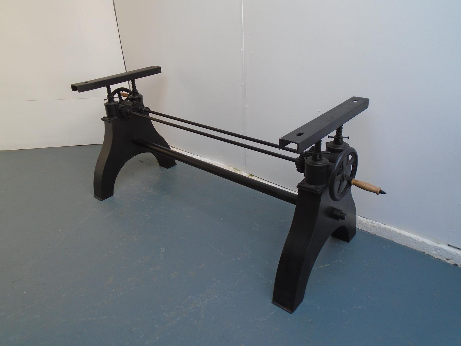 Classic Ultra Trendy Industrial Vintage Black Metal Crank Table Base (1 of 9)