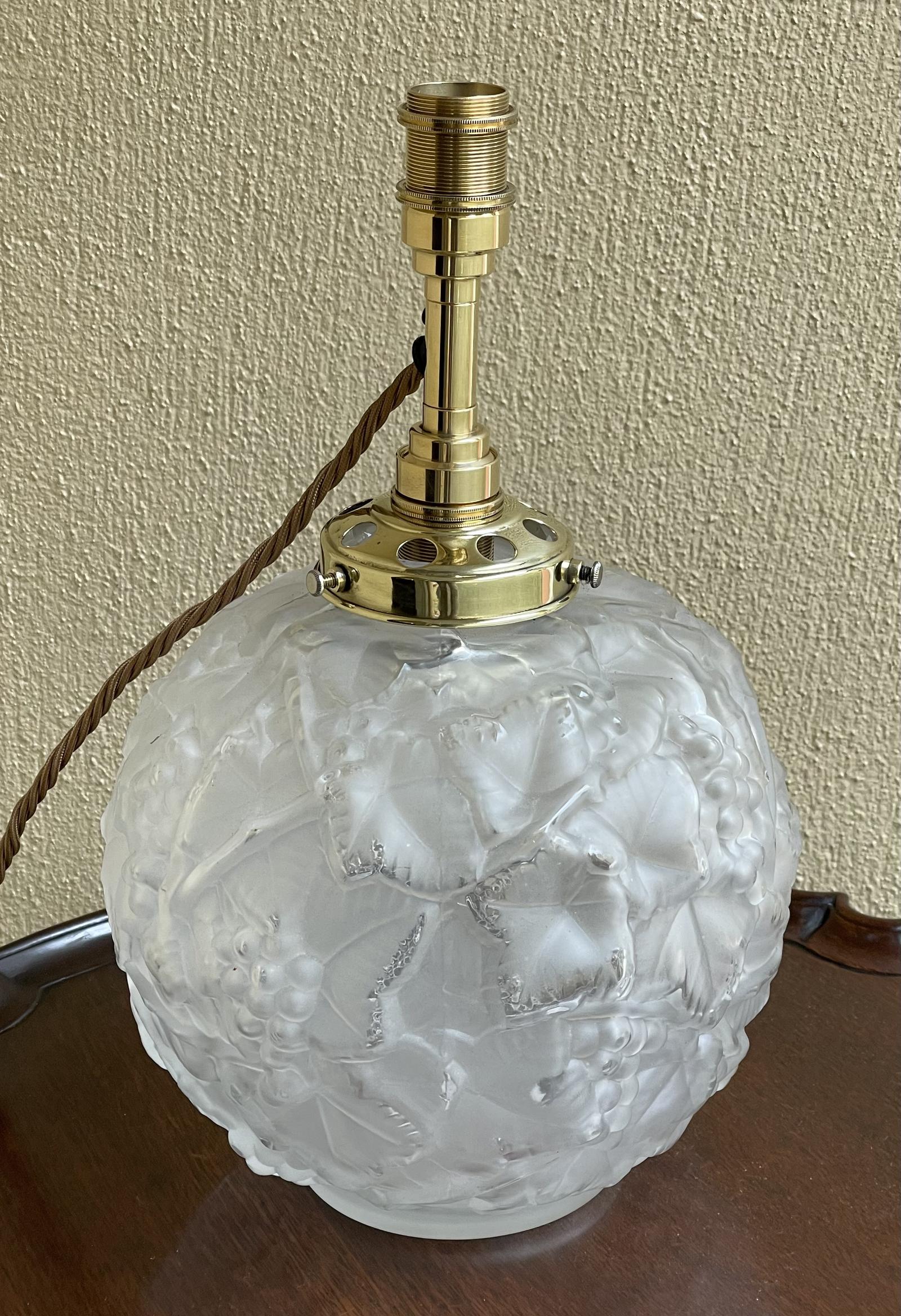 Art Deco Glass Table Lamp, Twin Bulb (1 of 8)