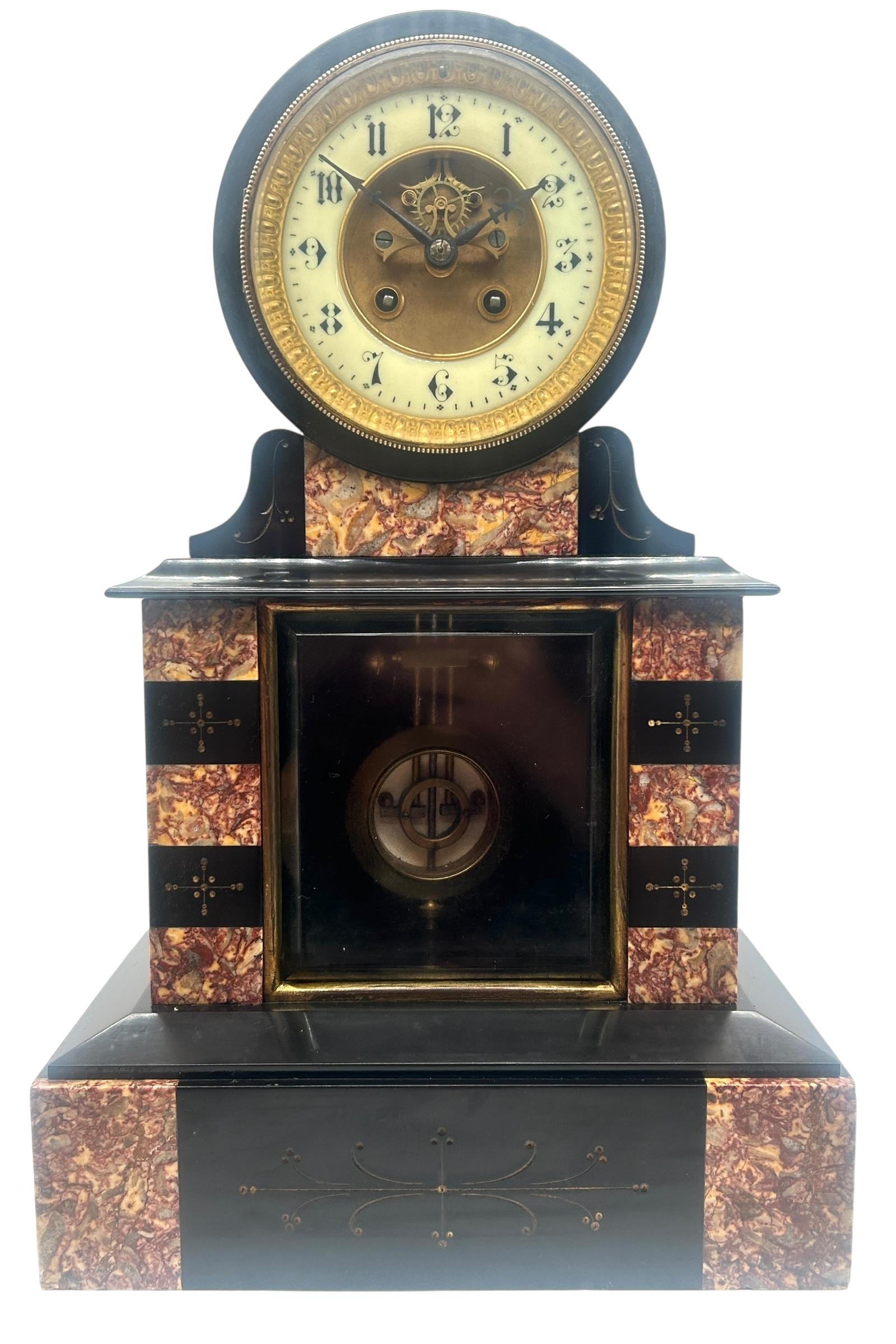 Antique French Table Regulator Compensating Pendulum 8 Day Slate Mantel Clock (1 of 12) Antique French Table Regulator Compensating Pendulum 8 Day Slate Mantel Clock (1 of 12)
