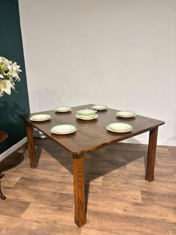 Vintage Dark Oak Dining Table (1 of 15)