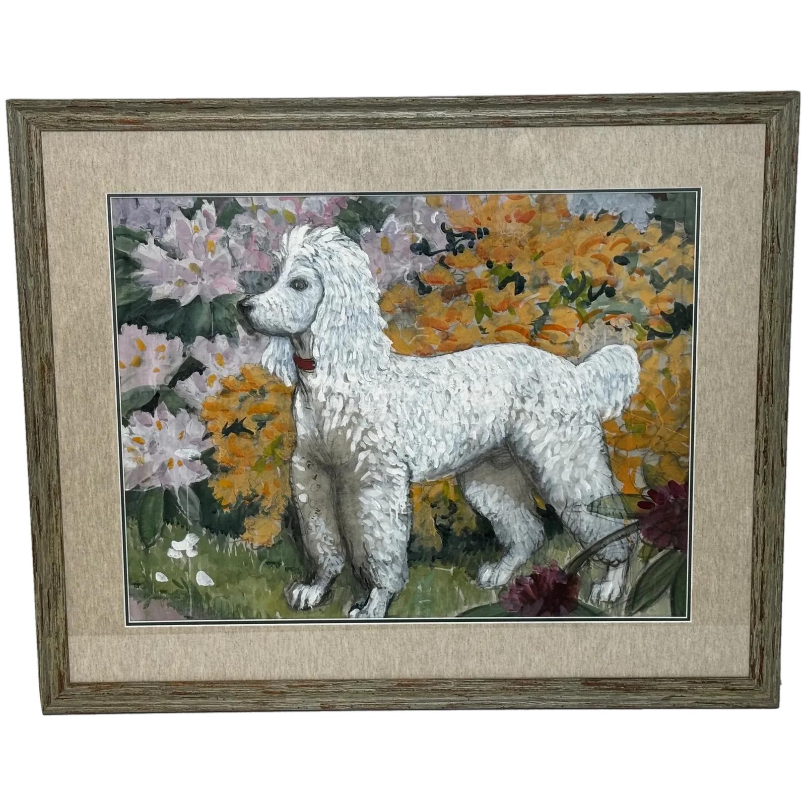 Painting Portrait White Poodle Dog by Charles Frederick Tunnicliffe (1 of 47)