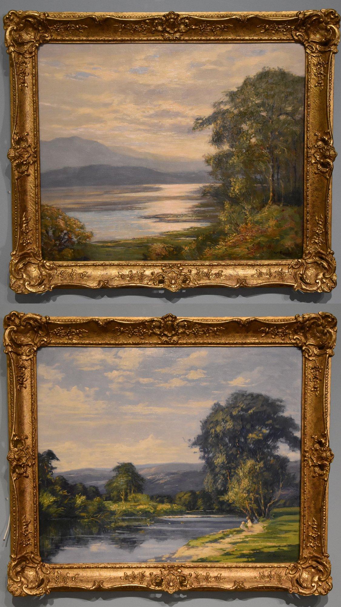 Oil Painting Pair by Augustus William Enness "Bontddu (1 of 8)