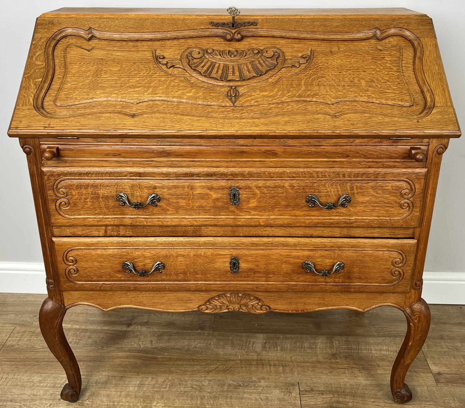 Secretaire Writing Desk Vintage French Oak Cabinet (1 of 15) Secretaire Writing Desk Vintage French Oak Cabinet (1 of 15)