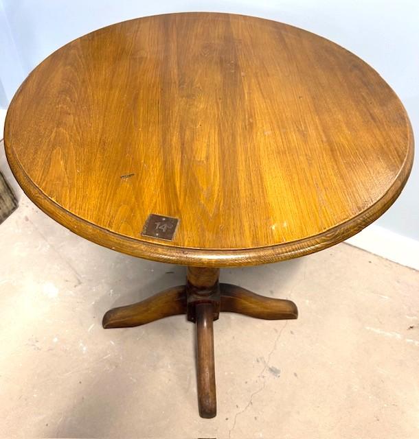Original Vintage Maple Wood Circular Bar Pedestal Table (Numbered:  "14") (1 of 4)