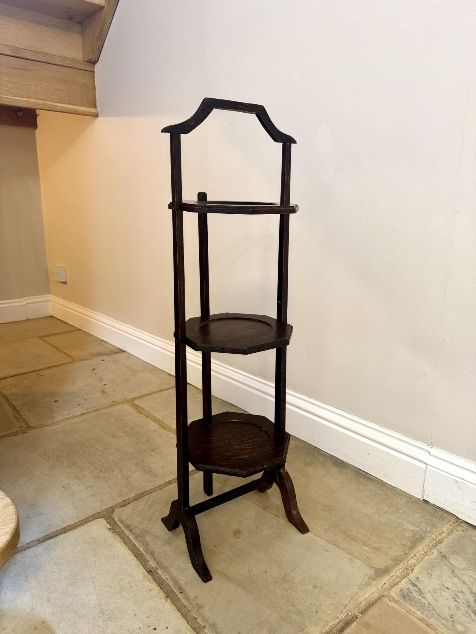 Antique Edwardian Quality Oak Folding Cake Stand (1 of 6) Antique Edwardian Quality Oak Folding Cake Stand (1 of 6)