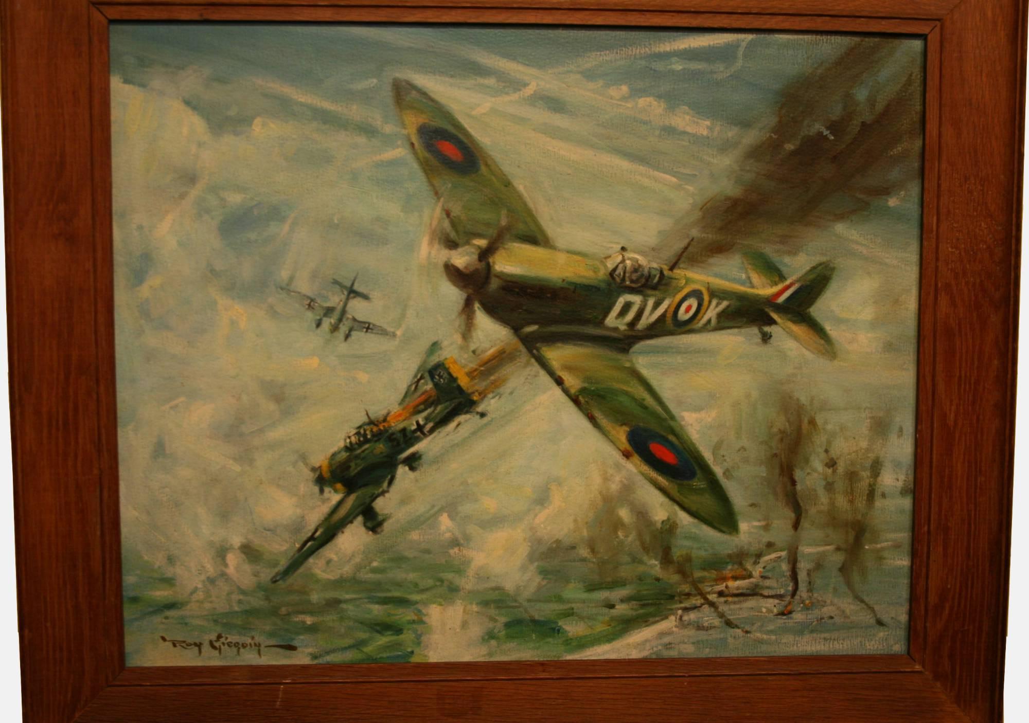 Oil Painting of a WW2 Air Battle (1 of 1) Oil Painting of a WW2 Air Battle (1 of 1)