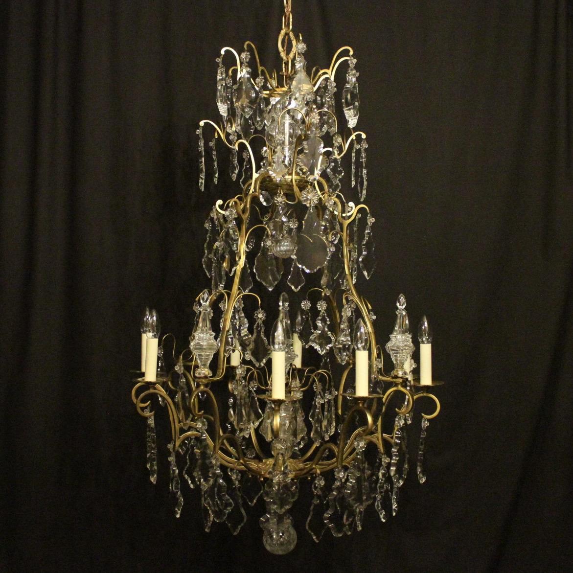 Large French Gilded 8 Light Antique Chandelier (1 of 11)