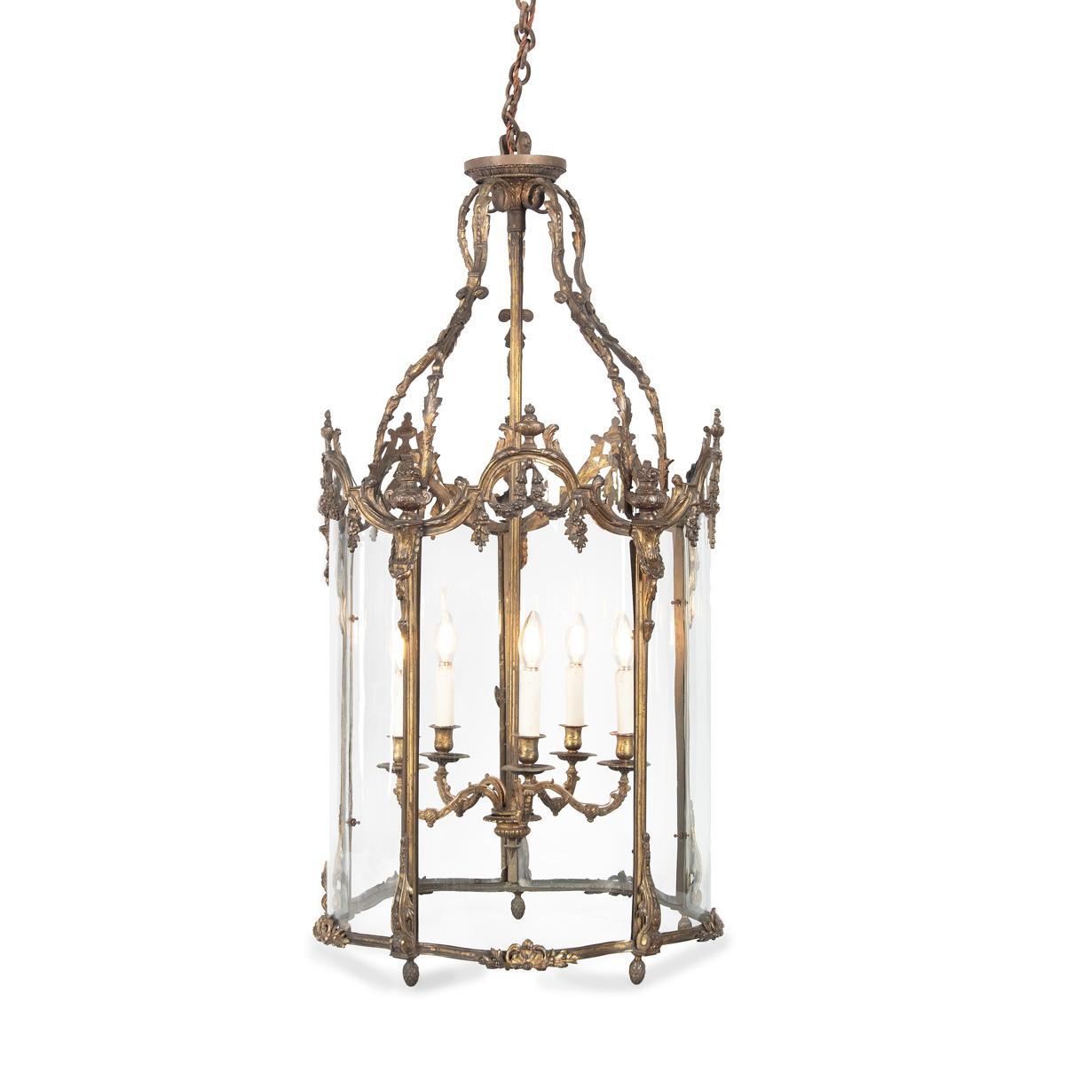 Napoleon III Pentagonal Ormolu Hanging Lantern (1 of 5)