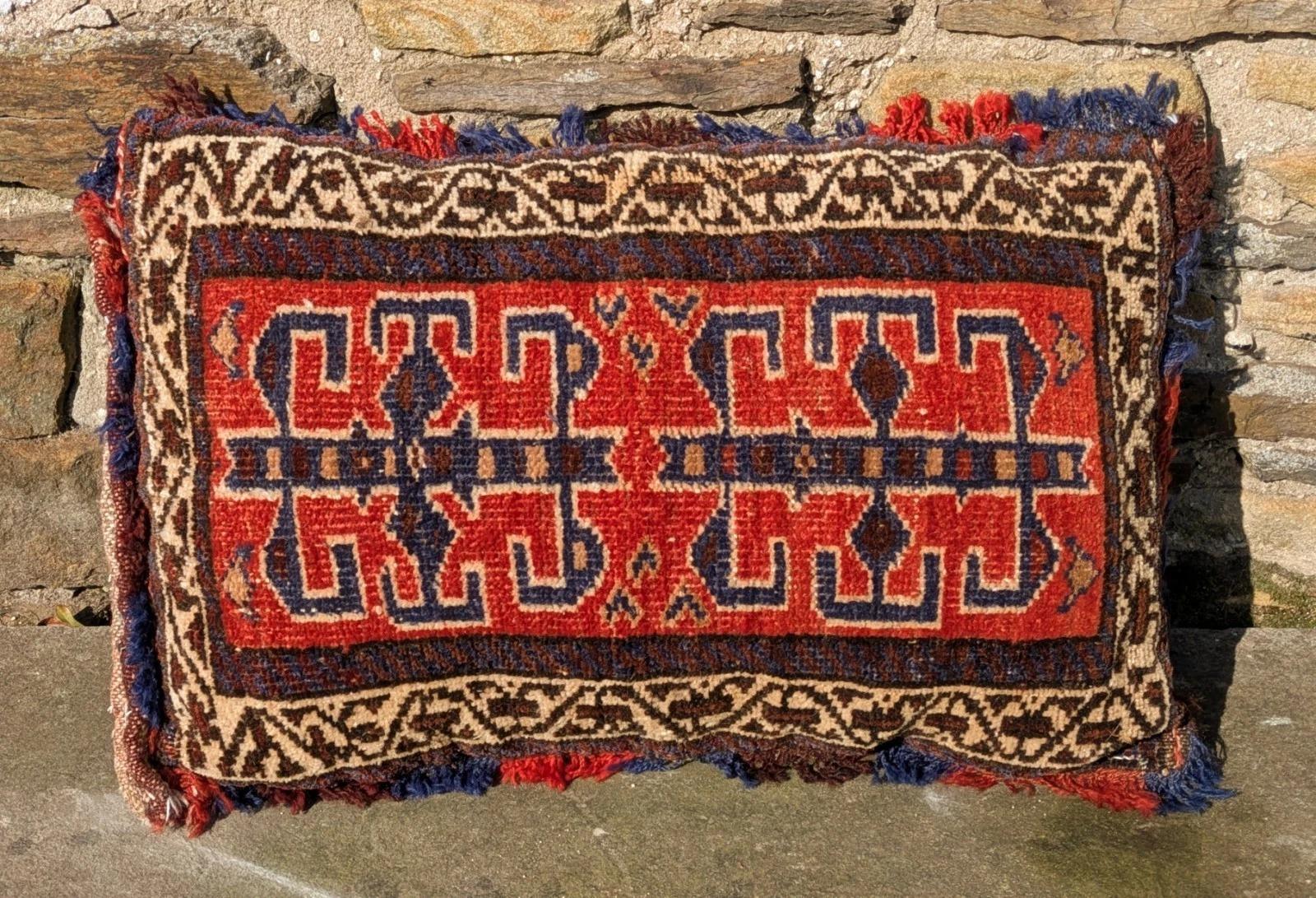 Antique Tribal Bag Face Cushion Hand Woven (1 of 4)