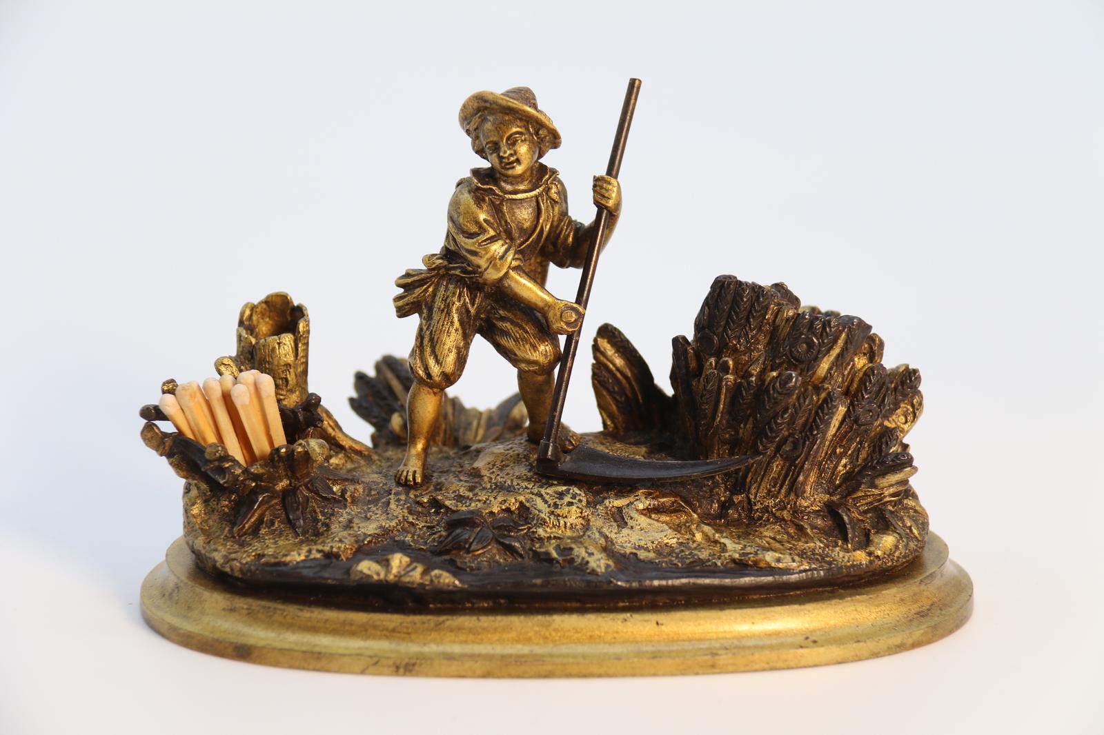 Antique Small French Gilt Bronze Inkstand c.1860 (1 of 22)