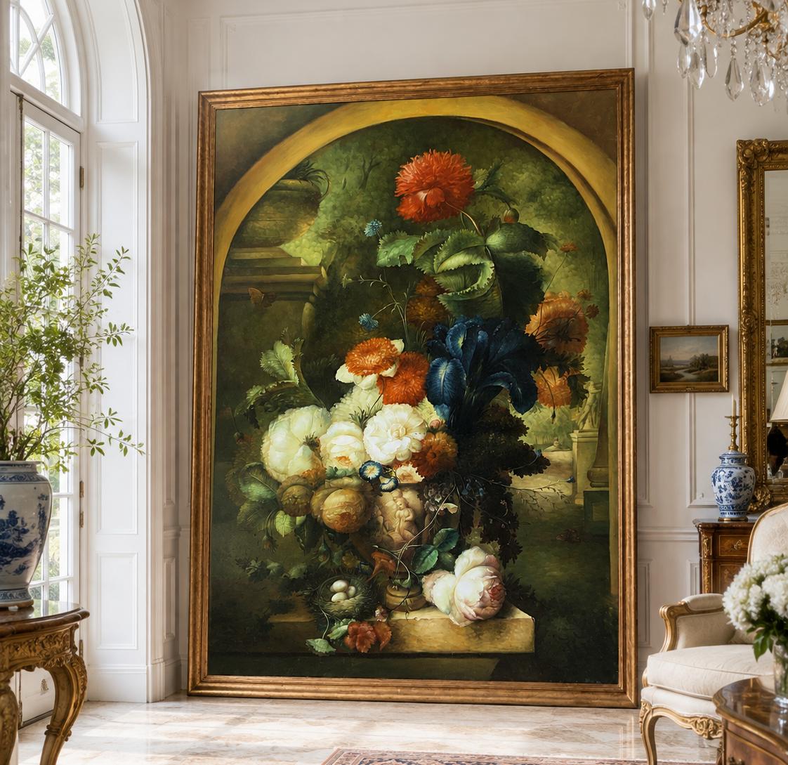 Magnificent 7ft Tall Dutch Floral Still Life Oil Painting 18th Century Style (1 of 15) Magnificent 7ft Tall Dutch Floral Still Life Oil Painting 18th Century Style (1 of 15)