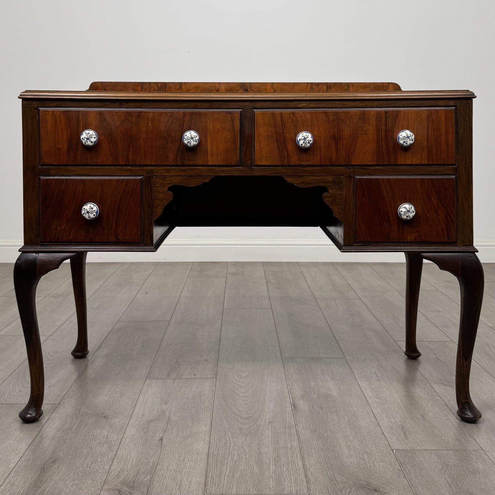 Antique Edwardian Walnut Writing Table | Cabriole Legs | AF-6525 (1 of 11) Antique Edwardian Walnut Writing Table | Cabriole Legs | AF-6525 (1 of 11)