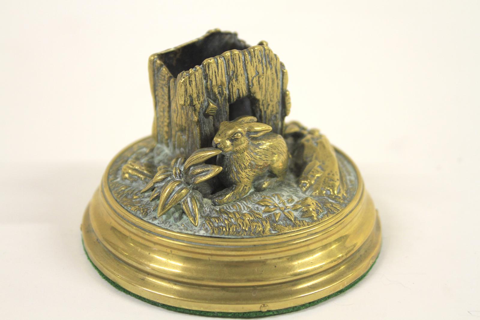 Edwardian Cast Brass Match Holder & Striker (1 of 7) Edwardian Cast Brass Match Holder & Striker (1 of 7)