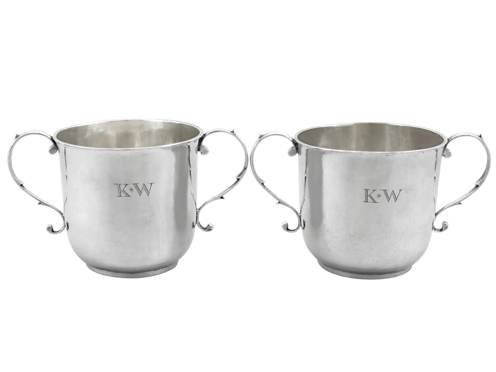 Antique George I Sterling Silver Porringers 1724 (1 of 12)