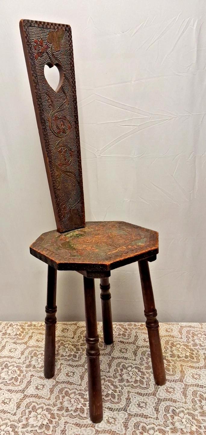 Antique Traditional Welsh Oak Spinning Chair with Intricate Leaf Carving (1 of 8) Antique Traditional Welsh Oak Spinning Chair with Intricate Leaf Carving (1 of 8)