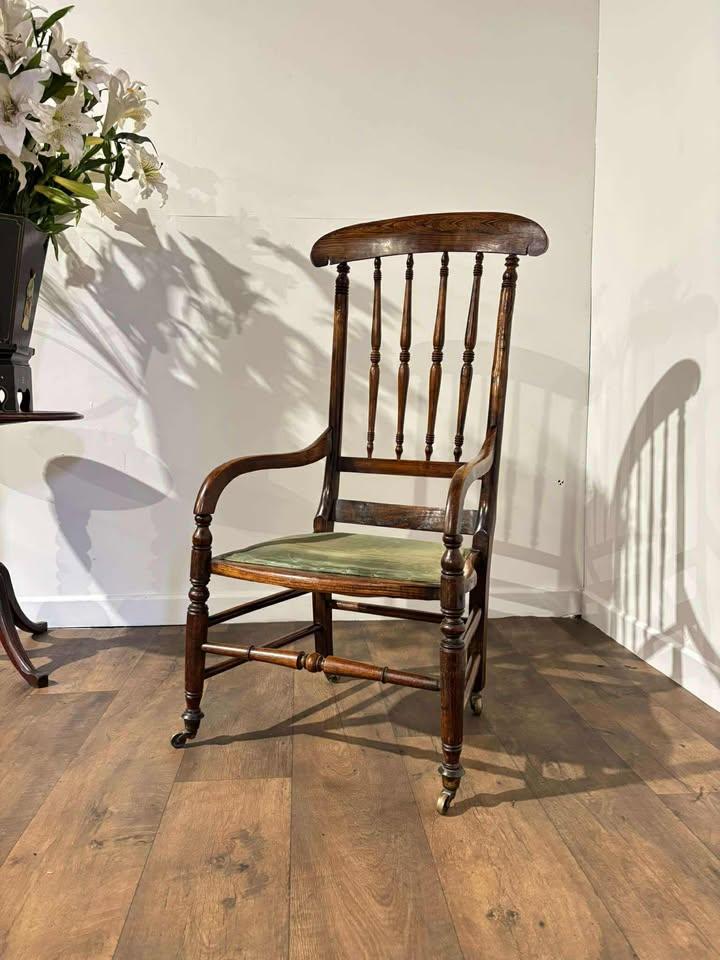 Edwardian Beech Armchair with Faux Rosewood Finish (1 of 16)