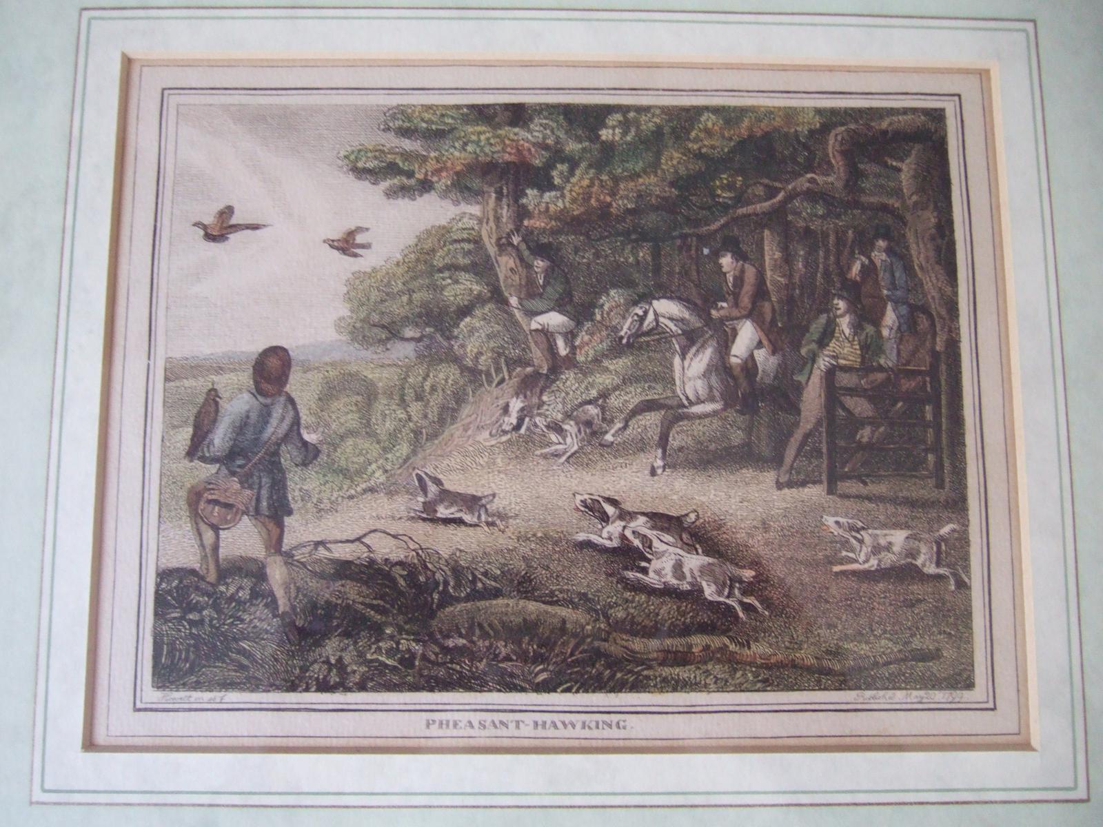 Late 18th Century Etching "Pheasant Hawking" by Samuel Howitt (1 of 6) Late 18th Century Etching "Pheasant Hawking" by Samuel Howitt (1 of 6)