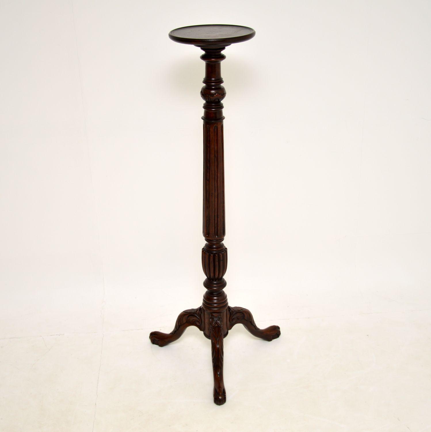 Antique Victorian Carved Mahogany Torchere / Plant Table (1 of 10)