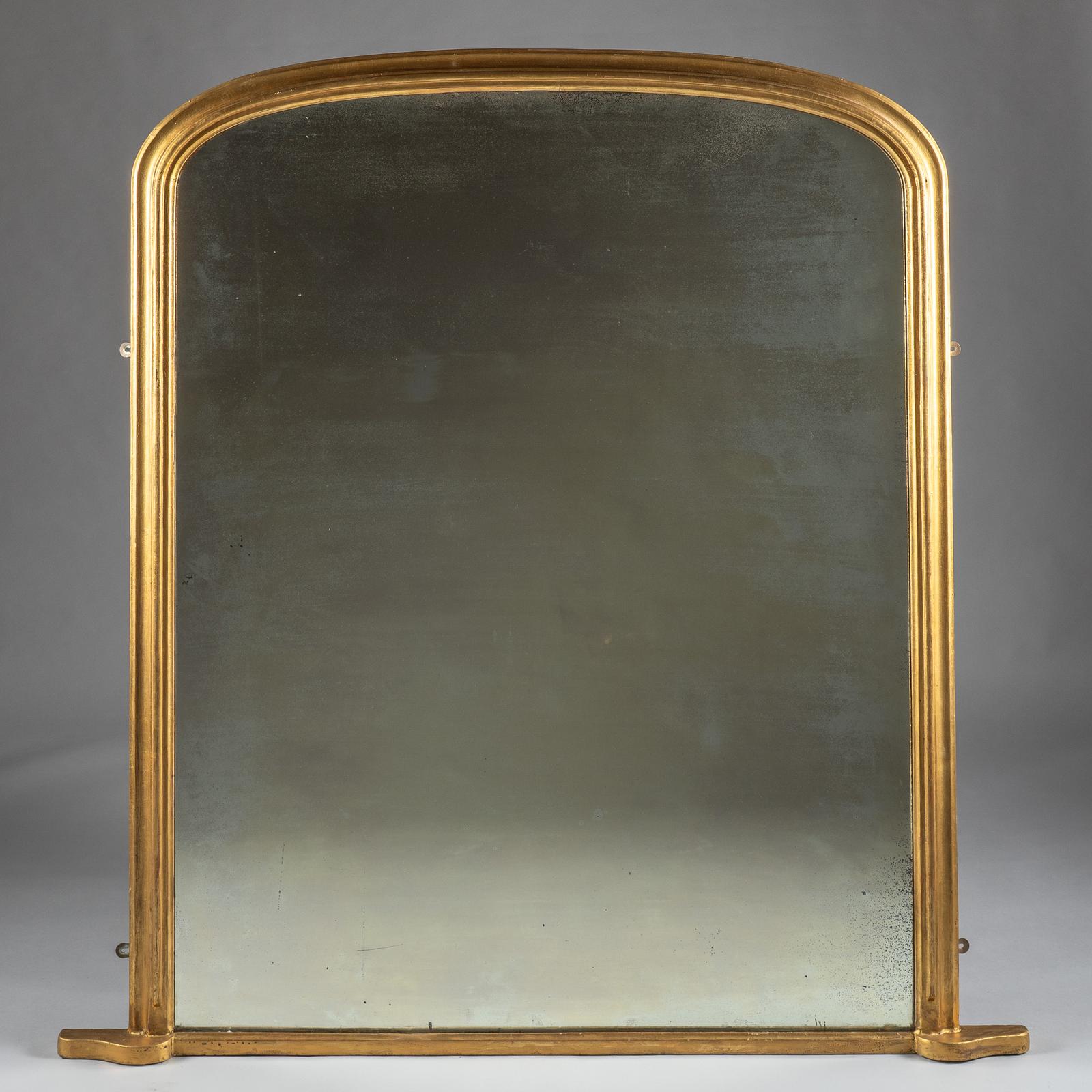 Large Victorian Gilt Archtop Overmantle Mirror (1 of 6) Large Victorian Gilt Archtop Overmantle Mirror (1 of 6)