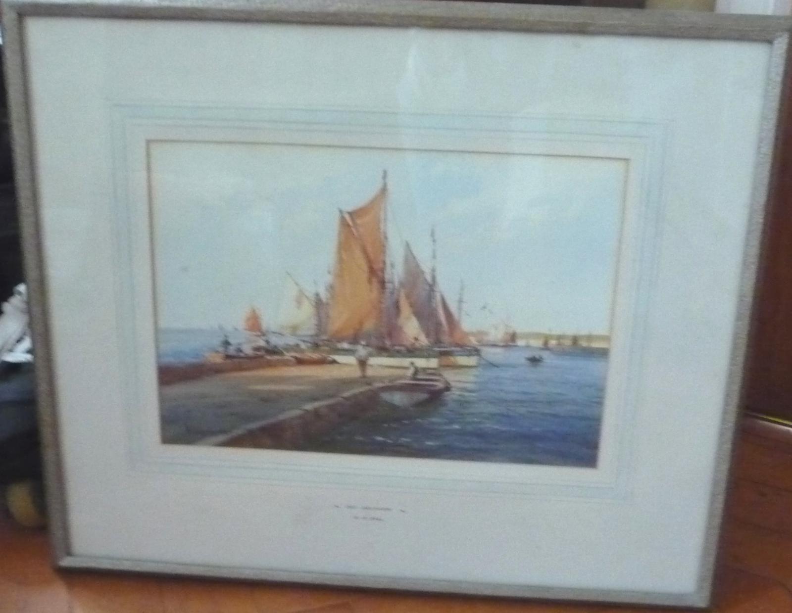 Watercolour by A D Bell 'Off Brixham (1 of 1) Watercolour by A D Bell 'Off Brixham (1 of 1)