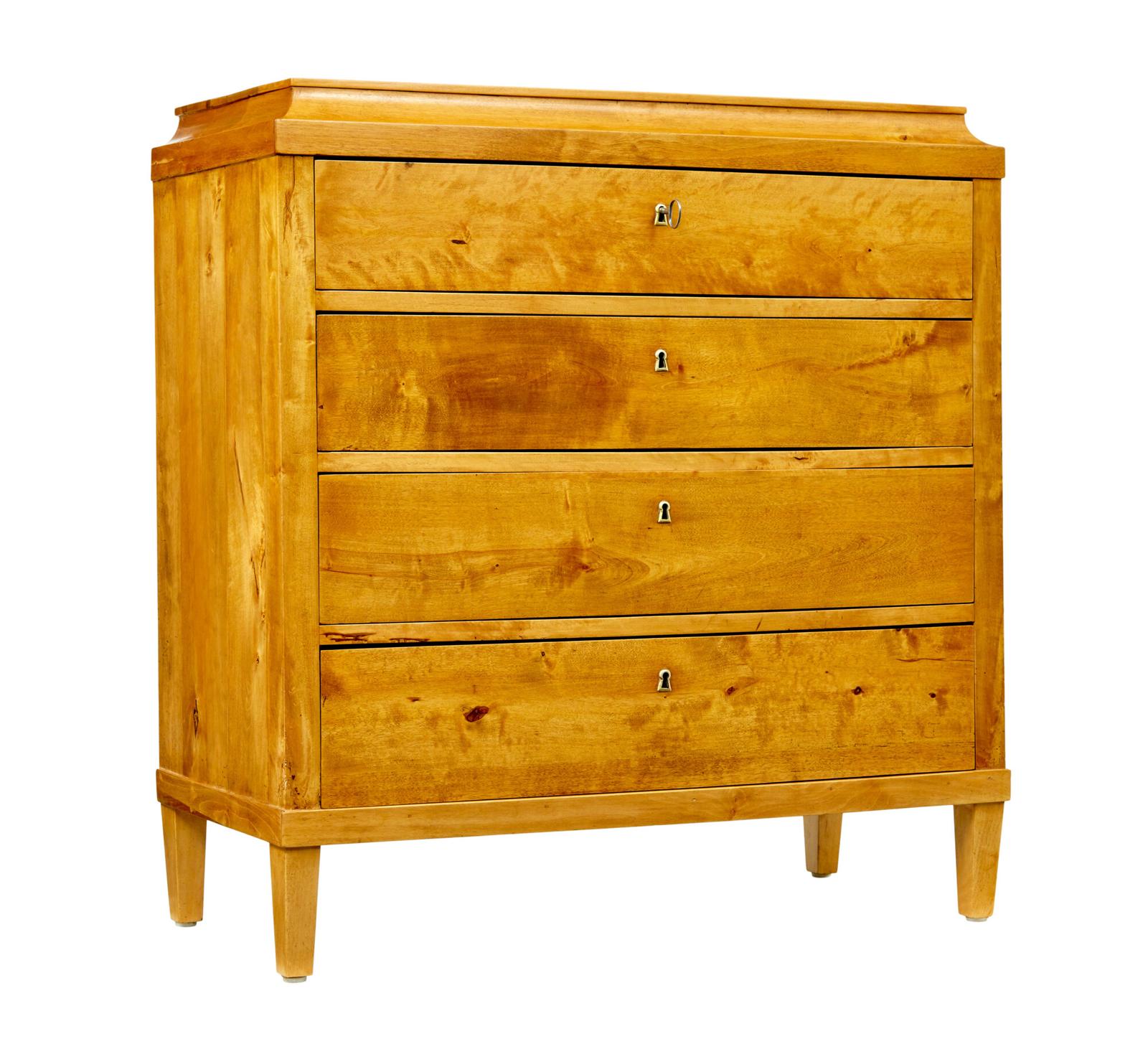 19th Century Swedish Birch Caddy Top Chest of Drawers (1 of 9)