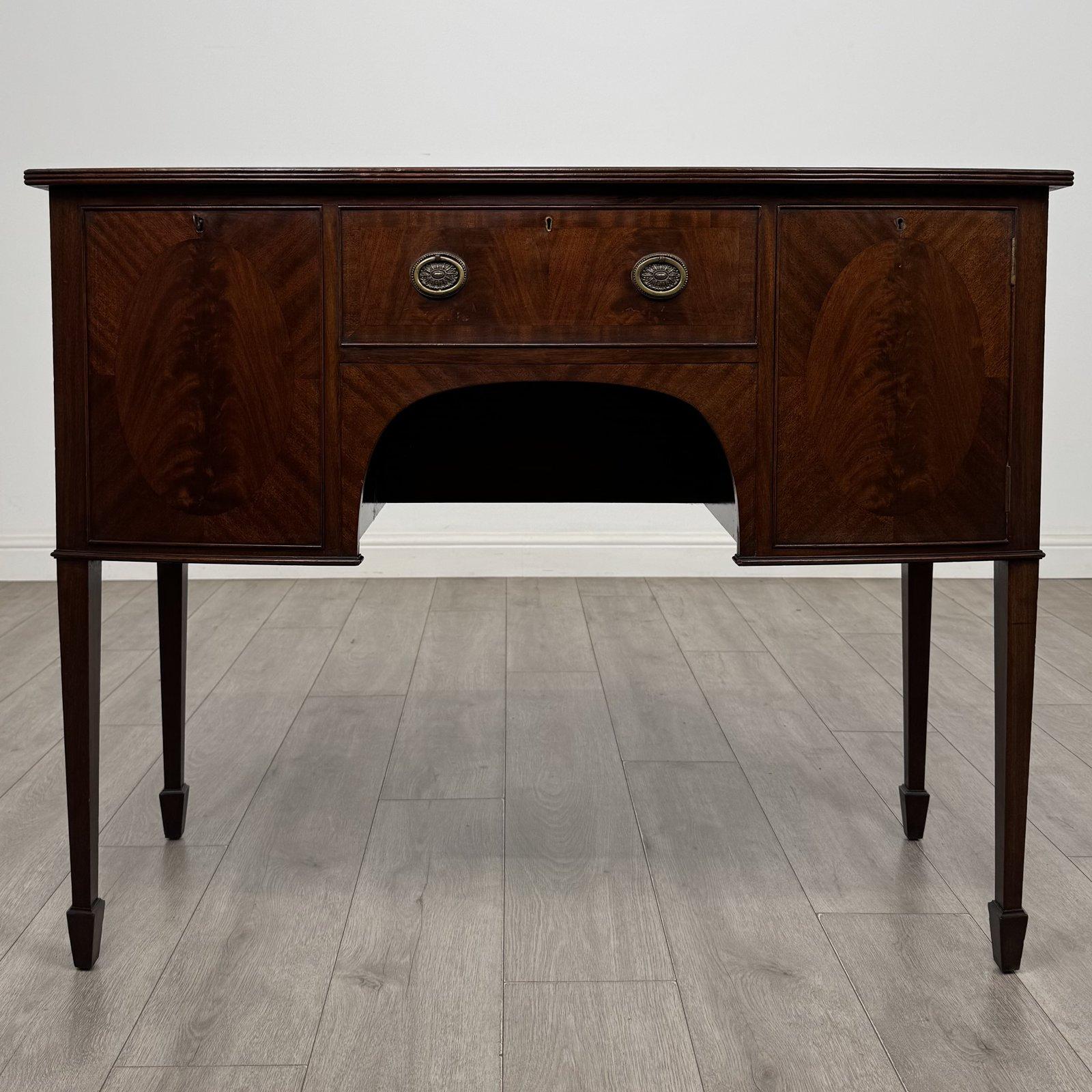 Antique Small Bow Front Mahogany Sideboard | Sheraton Style Spade Feet | AF-6743 (1 of 12) Antique Small Bow Front Mahogany Sideboard | Sheraton Style Spade Feet | AF-6743 (1 of 12)