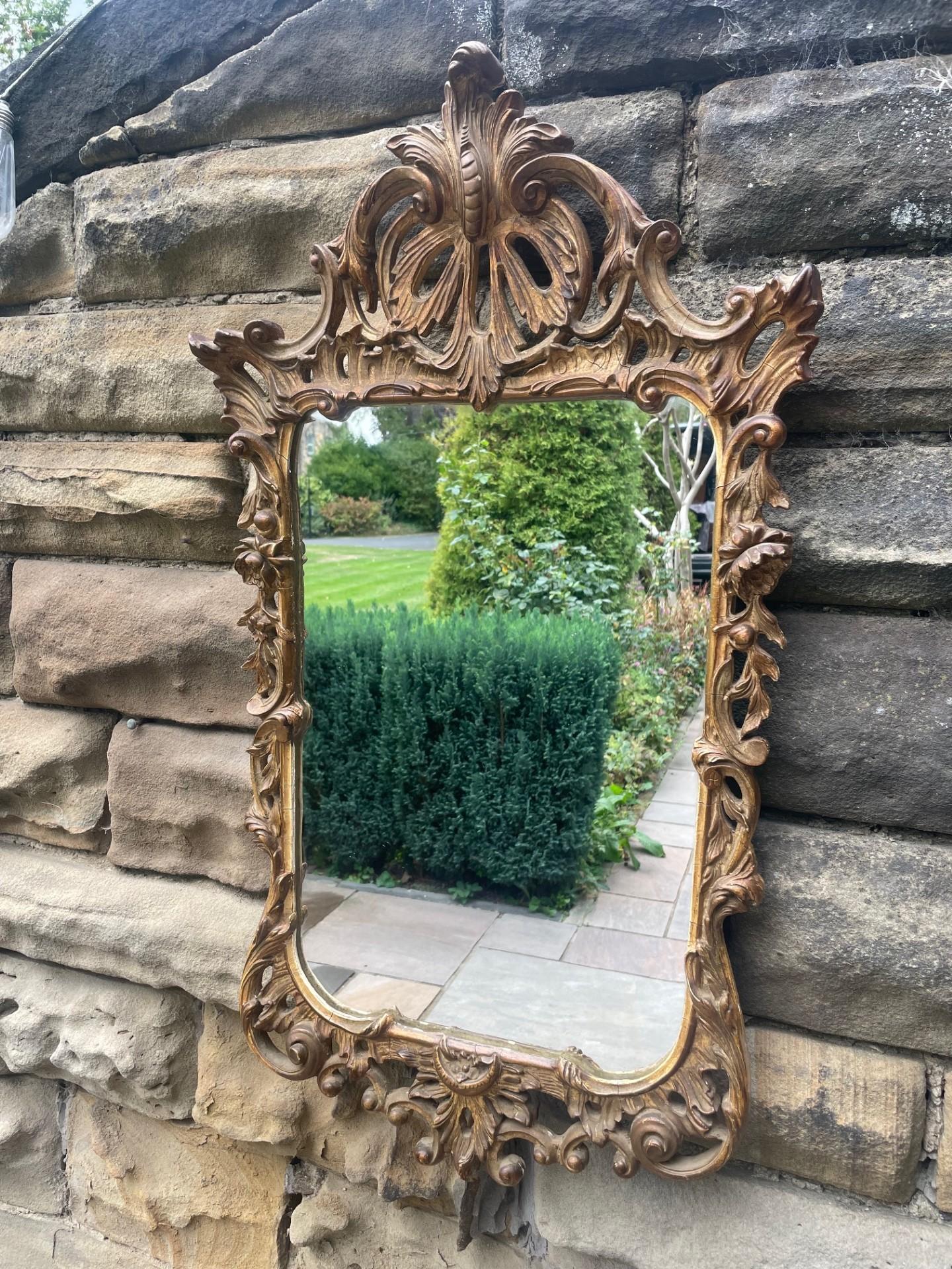 Antique Gilt Wood Wall Mirror (1 of 11) Antique Gilt Wood Wall Mirror (1 of 11)