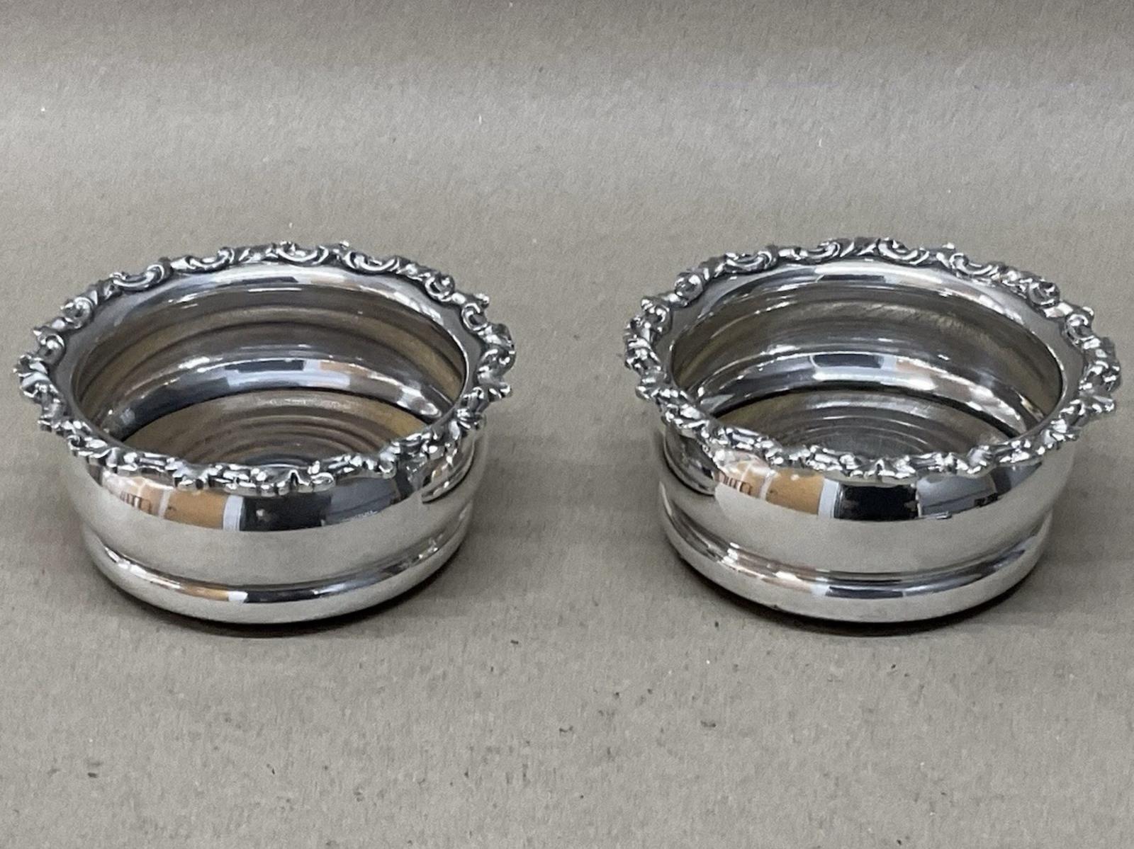 Pair of Silver Plated Wine Glass Coasters Antique Victorian c.1890 (1 of 4) Pair of Silver Plated Wine Glass Coasters Antique Victorian c.1890 (1 of 4)