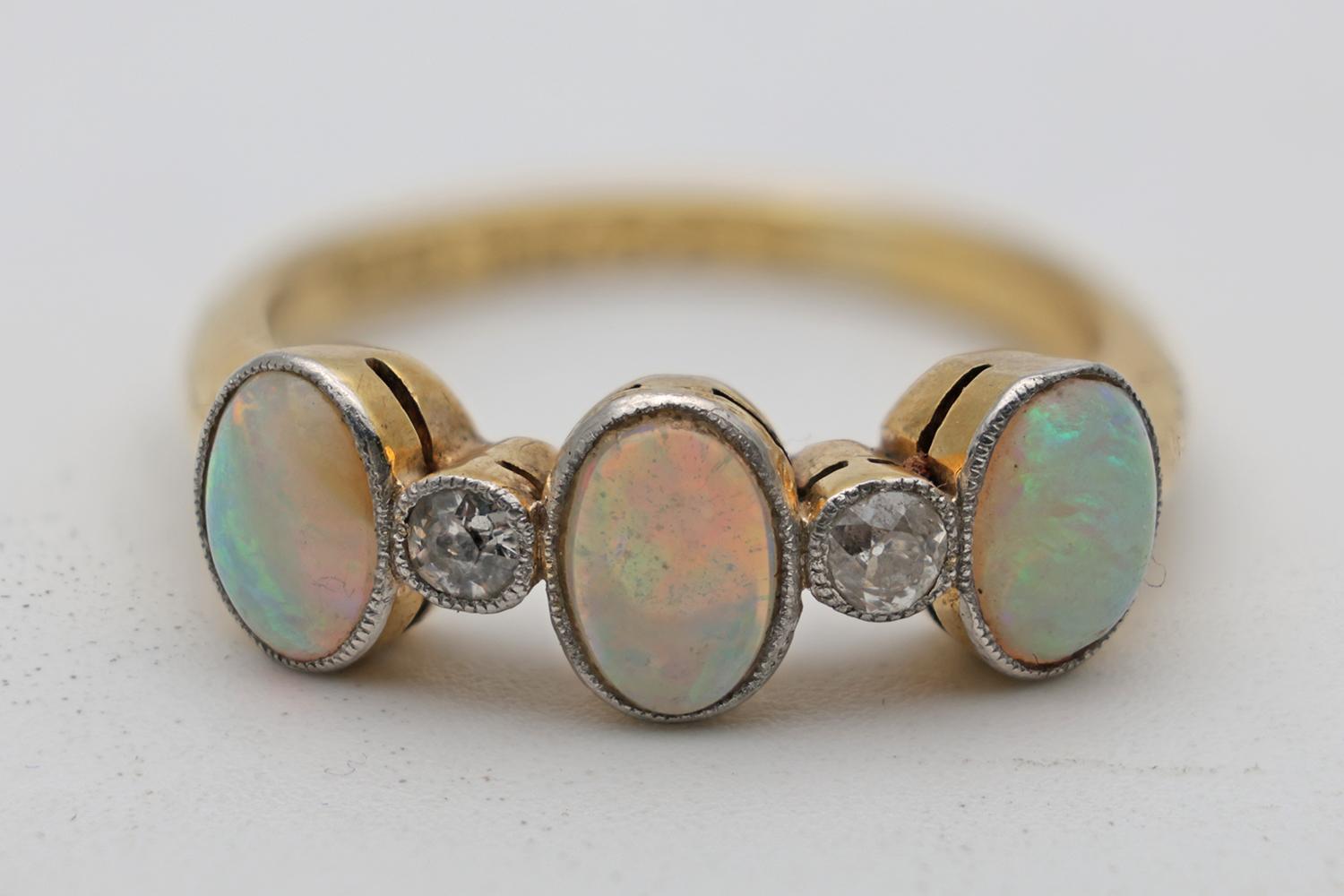 Early 20th Century Opal & Diamond Ring (1 of 3)