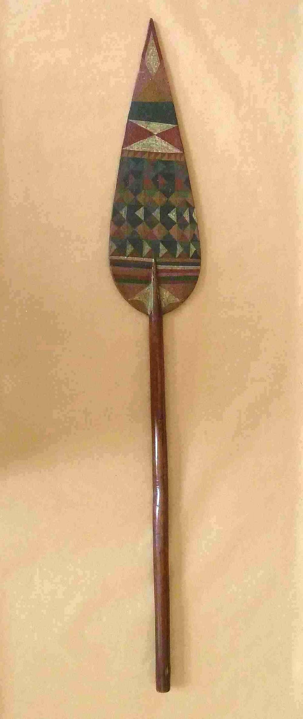 Tribal Canoe Paddle Douala Duala Trade Painted Ceremonial Reckitts Blue Carved (1 of 10)