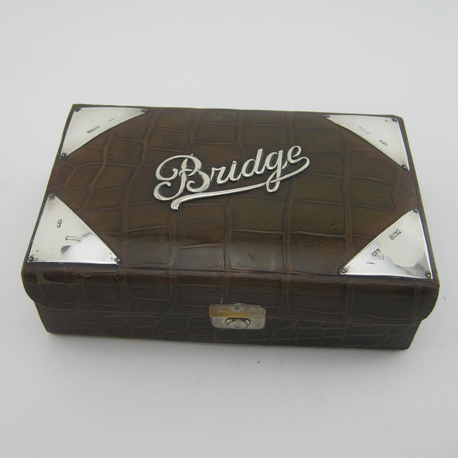 Smart Sterling Silver Crocodile Leather Bridge Box (1 of 9)