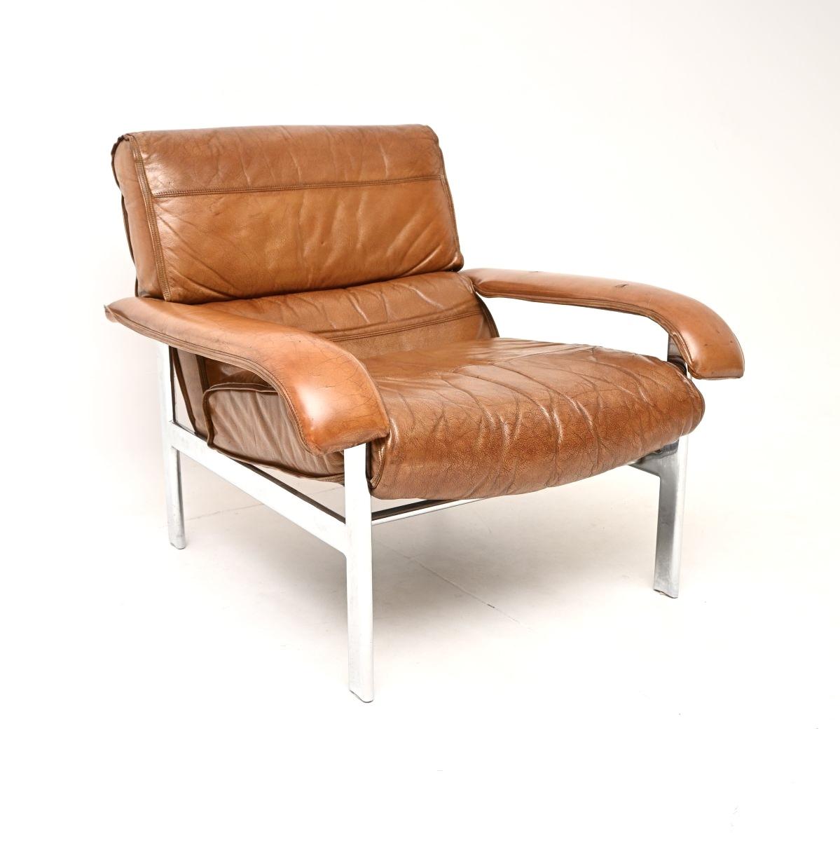 Vintage Leather & Chrome Armchair by Pieff (1 of 10) Vintage Leather & Chrome Armchair by Pieff (1 of 10)