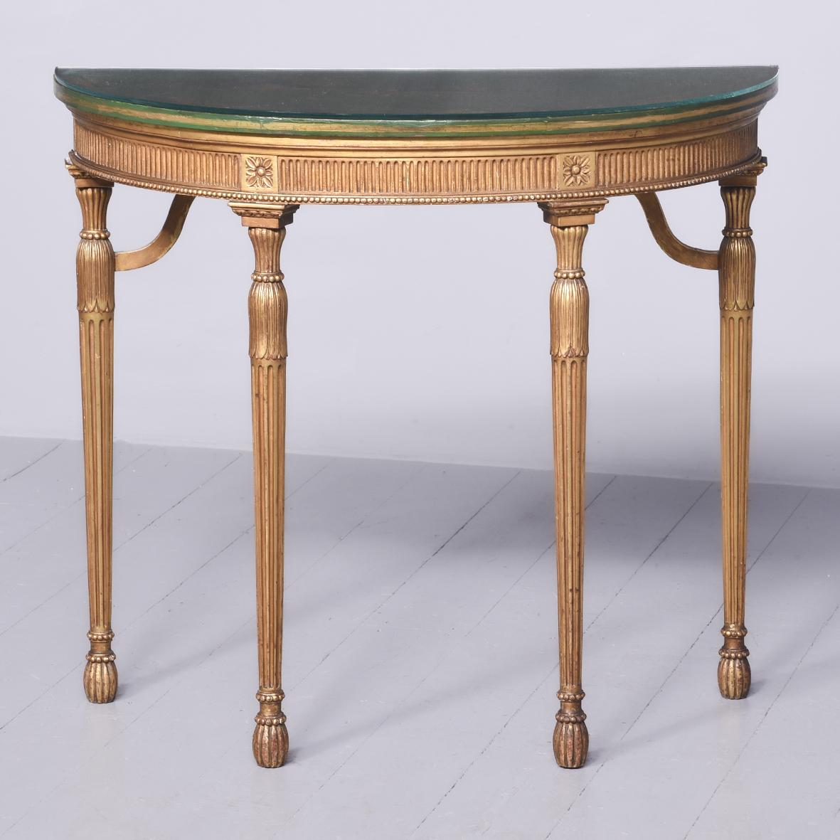 Adam Style Chinoiserie Demi-lune Table (1 of 9)