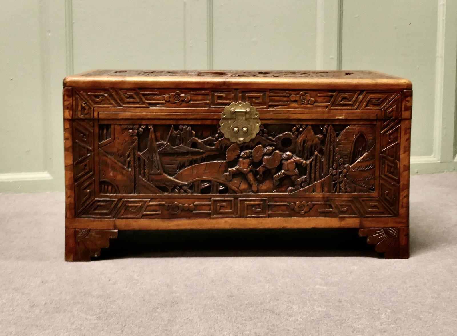 Petite Carved Camphor Wood Chest (1 of 6) Petite Carved Camphor Wood Chest (1 of 6)