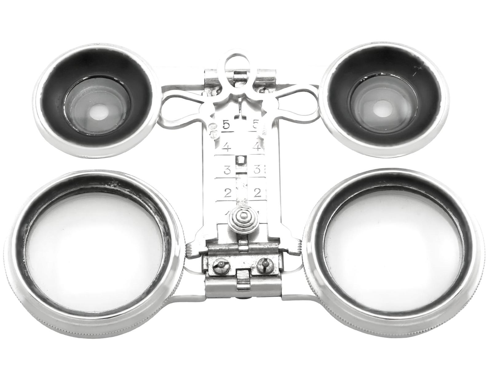 Antique Victorian Sterling Silver Folding Opera Glasses 1895 (1 of 13)